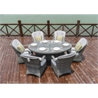 Oval Gray Aluminum 6 - Person Outdoor Dining Set With Cushions