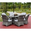 Oval Gray Aluminum 6 - Person Outdoor Dining Set With Cushions