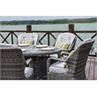 Oval Gray Aluminum 6 - Person Outdoor Dining Set With Cushions