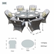 Oval Gray Aluminum 6 - Person Outdoor Dining Set With Cushions