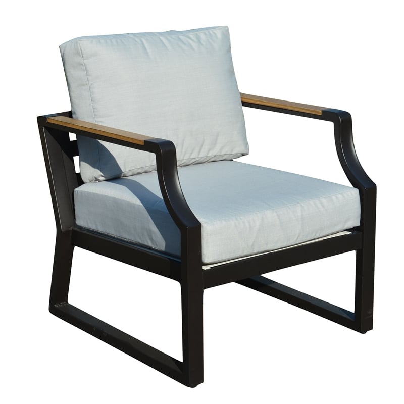 Direct Wicker 7 Piece Iron Outdoor Conversation Sets in Black with Cushions