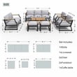 Direct Wicker 7 Piece Iron Outdoor Conversation Sets in Black with Cushions