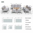 Direct Wicker 7 Piece Metal Outdoor Conversation Sets in White with Cushions