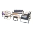 Direct Wicker 7 Piece Metal Outdoor Conversation Sets in White with Cushions