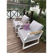 Direct Wicker 2 Pieces Outdoor Sofa Patio Single Chair with Cushions in White