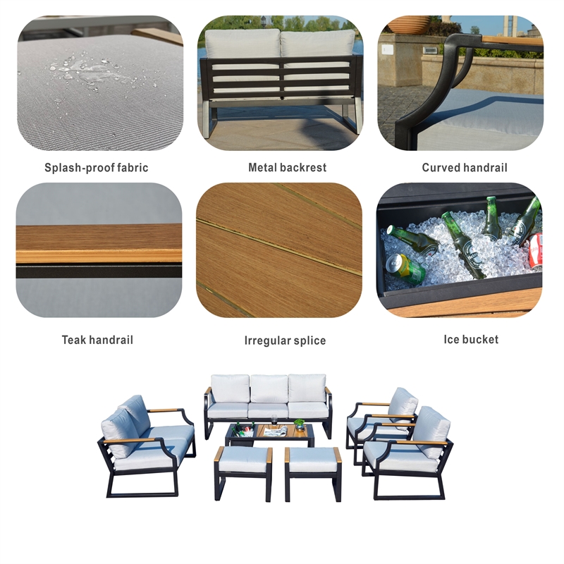 Direct Wicker 2 Piece Iron & Fabric Ottomans with Cushion in White