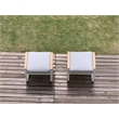 Direct Wicker 2 Piece Iron & Fabric Ottomans with Cushion in White