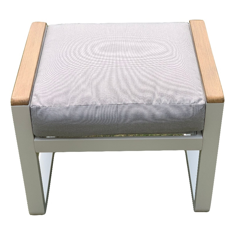 Direct Wicker 2 Piece Iron & Fabric Ottomans with Cushion in White