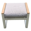 Direct Wicker 2 Piece Iron & Fabric Ottomans with Cushion in White