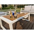 Direct Wicker Storage Iron Coffee Table with Ice Box in White with Cover