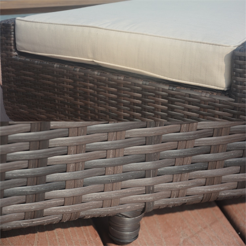 Patio Brown Rattan Outdoor Chaise Lounge Set with Table (Set of 2)