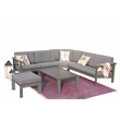 Patio Gray Aluminum 6-Person Outdoor Seating Group with Cushions