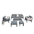 Patio Gray Aluminum 4-Person Outdoor Seating Group with Cushions