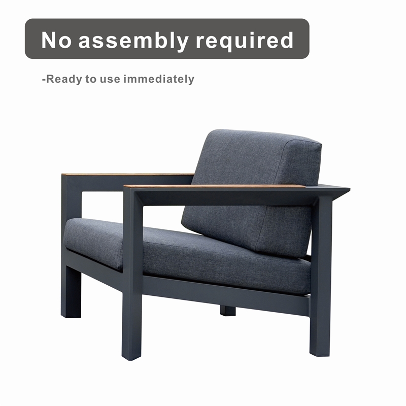 Patio Gray Aluminum 7-Person Outdoor Seating Group with Cushions