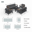 Patio Gray Aluminum 7-Person Outdoor Seating Group with Cushions