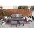 Gray Aluminum 5-Person Outdoor Seating Group with Cushions and Ottomans