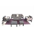 Gray Aluminum 5-Person Outdoor Seating Group with Cushions and Ottomans