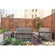 Gray Aluminum 5-Person Outdoor Seating Group with Cushions and Ottomans