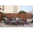 Gray Aluminum 5-Person Outdoor Seating Group with Cushions and Ottomans