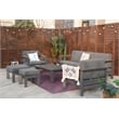 Gray Aluminum 5-Person Outdoor Seating Group with Cushions and Ottomans