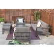 Gray Aluminum 5-Person Outdoor Seating Group with Cushions and Ottomans