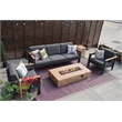 Gray Aluminum 5-Person Outdoor Seating Group with Cushions and Firepit