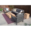 Gray Aluminum 5-Person Outdoor Seating Group with Cushions and Firepit