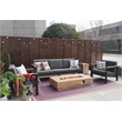 Gray Aluminum 5-Person Outdoor Seating Group with Cushions and Firepit