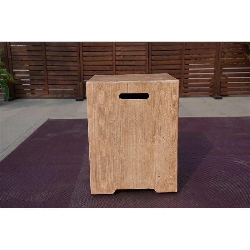 Gray Metal Outdoor Gas Fire Pit Rectangle Fire Pit Table With Propane Tank Cover