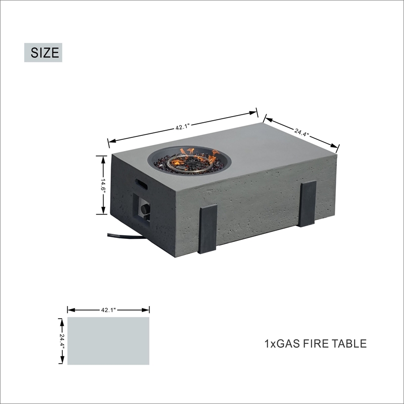 Direct Wicker Gray Metal Outdoor Fire Pit Table With Ice Bucket