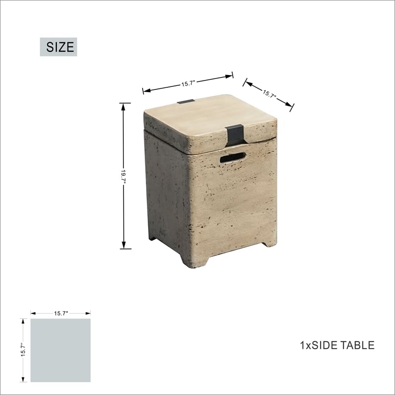 Direct Wicker Brown Metal Outdoor Fire Pit Table With Ice Bucket