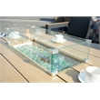 Teak Aluminum 5-Person Outdoor Seating Group with Cushions and Ottomans
