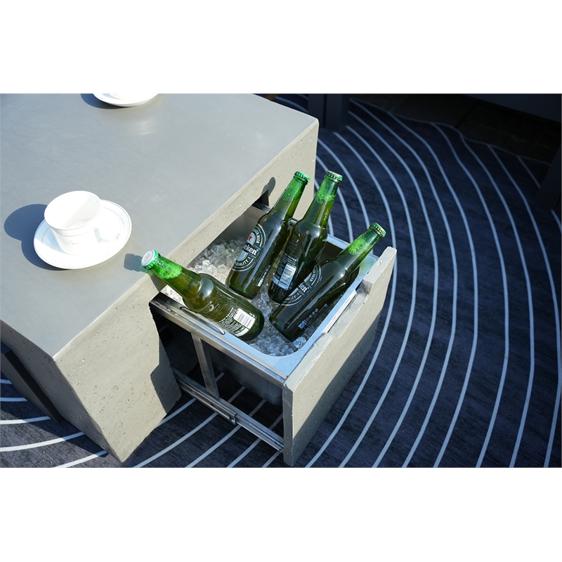 Direct Wicker Aluminum 7 Piece Outdoor Seating Group with Cushions in Gray
