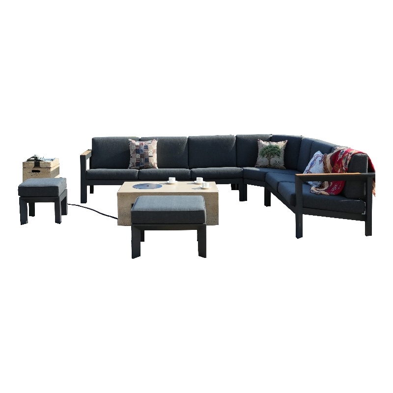 Direct Wicker Aluminum 7 Piece Outdoor Seating Group with Cushions in Brown