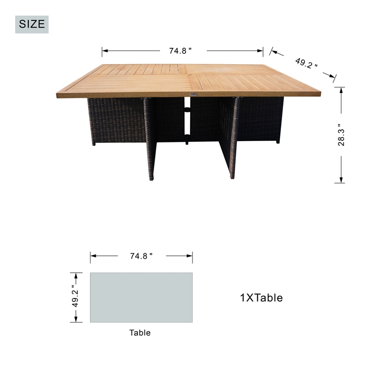 Brown Aluminum 6 - Person Outdoor Dining Set with 6 Chairs and 4 Ottomans