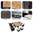 Brown Aluminum 6 - Person Outdoor Dining Set with 6 Chairs and 4 Ottomans