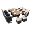 Brown Aluminum 6 - Person Outdoor Dining Set with 6 Chairs and 4 Ottomans