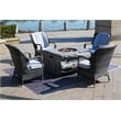 Gray Aluminum 4-Person Outdoor Seating Group with Gray Cushions