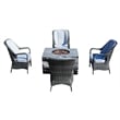 Gray Aluminum 4-Person Outdoor Seating Group with Gray Cushions