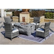 Gray Aluminum 4-Person Outdoor Seating Group with Gray Cushions