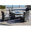 Gray Aluminum 4-Person Outdoor Seating Group with Gray Cushions