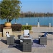 Gray Aluminum 4-Person Patio and Outdoor Seating Group with Cushions