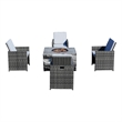 Gray Aluminum 4-Person Patio and Outdoor Seating Group with Cushions