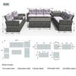 Gray Aluminum 7-Person Outdoor Seating Group with Cushions and Firepit