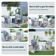 Modern Grey Aluminum 6-Seater Outdoor Dining set and Rattan Chair with Cushions