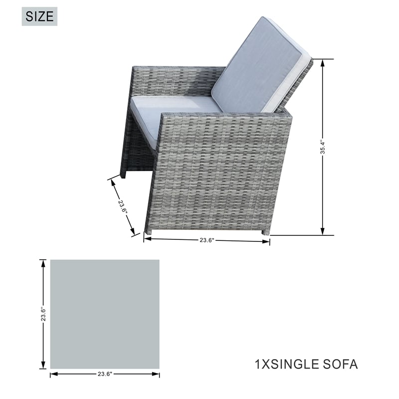 Gray Aluminum Rectangular 6 - Person Outdoor Dining Set with Cushions