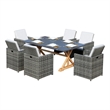 Gray Aluminum Rectangular 6 - Person Outdoor Dining Set with Cushions