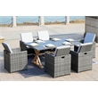 Gray Aluminum Rectangular 6 - Person Outdoor Dining Set with Cushions