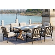 Gray Aluminum Rectangular 6 - Person Outdoor Dining Set with Cushions