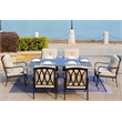 Gray Aluminum Rectangular 6 - Person Outdoor Dining Set with Cushions